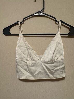 PacSun Ivory Cream Cropped Camisole Tank Top